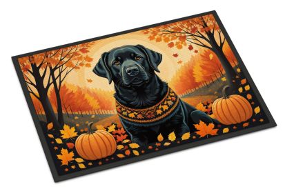 NEW Black Labrador Retriever Fall Doormat Front Door Mat Indoor Outdoor Rugs for Entryway, Non Slip Washable Low Pile, 18H X 27W