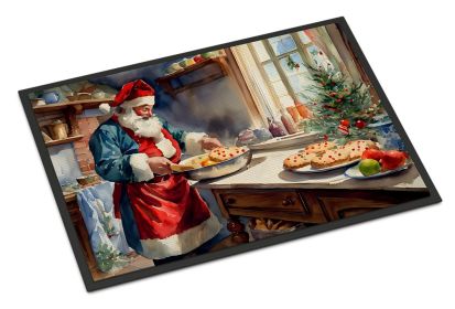 NEW Cookies with Santa Claus Babbo Natale Doormat Front Door Mat Indoor Outdoor Rugs for Entryway, Non Slip Washable Low Pile, 18H X 27W