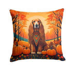 Afghan Hound Fall Throw Pillow Machine Washable, Indoor Outdoor Decorative Pillow for Couch, Bed or Patio, 14Hx14W