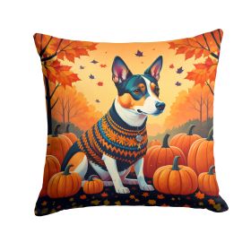 Basenji Fall Throw Pillow Machine Washable, Indoor Outdoor Decorative Pillow for Couch, Bed or Patio, 14Hx14W