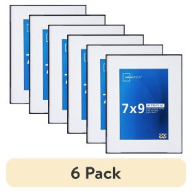 (6 pack) 7x9 Matted to 5x7 Front Loading Tabletop Picture Frame, Black