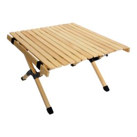 Portable Foldable Outdoor Picnic Table - Natural Beech Wood Camping Table With X-Frame Design -Small Sizes (Option: Natural Wood)