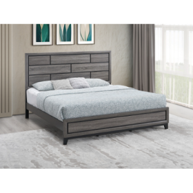 Glasgow G04305A-QB Queen Bed Mattress Not Included, Gray (Option: Gray)