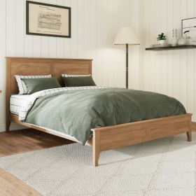 Modern Solid Wood Queen Size Platform Bed With Sturdy Wooden Slats Support,No Box Spring Needed, Seadrift (Option: Seadrift)