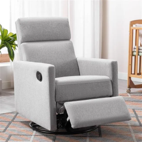 Modern Upholstered Rocker Nursery Chair Plush Seating Glider Swivel Recliner Chair, Gray (Option: Gary)