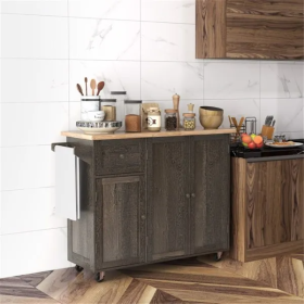 Kitchen Storage Cabinet (Option: Distressed Brown)