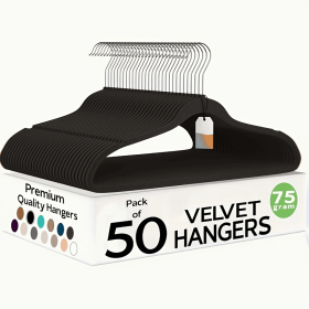 Velvet Hanger 50pack (Color: Black)