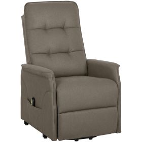 Power Lift Chair For Elderly, Fabric Recliner Sofa With Remote Control, Side Pockets, Quick Assembly, Coffee (Color: Coffee)