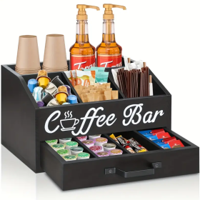 Double-layer Coffee Storage Box (Color: Black)