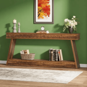 Console Table (Color: Brown)