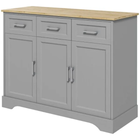 Kitchen Cabinet-Gray (Color: Grey)