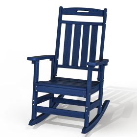 HDPE-Plastic-Outdoor-Rocking-Chair (Option: Navy blue-2pack)