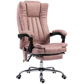 Massage Office Chair With 6 Points And Heat, Reclining Computer Chair With Adjustable Height And Footrest (Color: Pink)