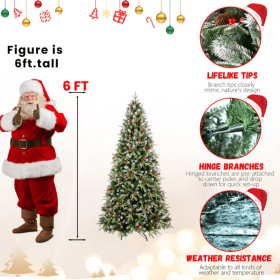 4ft PE PVC Tree Red Fruit 35pcs Pine Cone 35pcs (Option: 6feet PVC hard velvet t)
