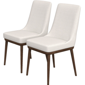 Mid-Century Modern Dining Chair  Set Of 2  For Living Room Bedroom Outdoor Lounge (Color: White)
