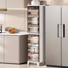 Narrow Slit Folding Storage Cabinet Plastic Magnetic Door Storage Cabinet Storage Cabinet Suitable For Bathroom, Toilet, Living Room, Bedroom Sto (Color: White)