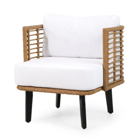 CLUB CHAIR (Option: Wood and white)