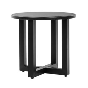 46x46x41.5cm  Round Table  Black  Cross Leg  Courtyard Iron Edge Table (Color: Black)