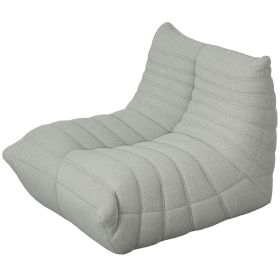 Bean Bag Chair For Adults, Giant Fireside Chair, Bean Bag Sofa With High Density Foam For Living Room, Light Gray (Option: Light Gray)