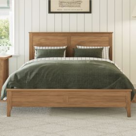 Modern Solid Wood Full Size Platform Bed With Sturdy Wooden Slats Support,No Box Spring Needed, Seadrift (Option: Seadrift)