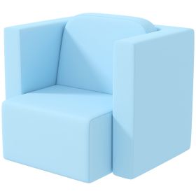 2-in-1 Convertible Table And Chair Set For Boys Girls For Boys Girls, Light Blue (Color: Blue)