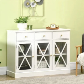 Kitchen Sideboard   Storage Cabinet   Coffee Bar Cabinet (Color: White)