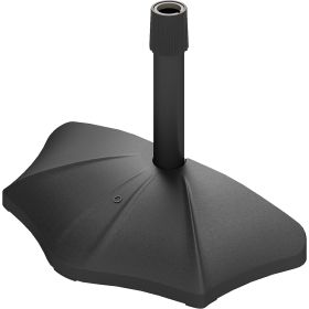 Patio Umbrella Base, 26 Lbs Concrete Heavy Duty Half Umbrella Stand, Patio Umbrella Holder For 1.51.9 Umbrella Poles For Outdoor, Lawn, Poolside, (Color: Black)