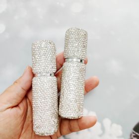 2pcs 10ml Shiny Perfume Travel  Bottle High End Perfume  Sub-bottling Glass Bottle Filling Travel Portable Mini Perfume Spray Bottle With Drill P (Option: White 2pcs)