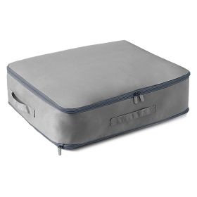 1Pc Foldable Storage Bag For Comforter Quilt Blanket Clothes Pillows Beddings With Dual Zippers (Option: Grey-M)