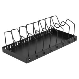 1Pc Pull Out Pots And Pans Organizer Under Cabinet With 8 Adjustable Dividers Rustproof Carbon Steel Sliding Pots Holder For Kitchen Cookware Bak (Color: Black)