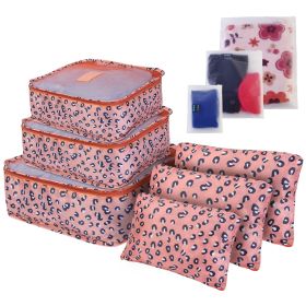 9Pcs Per Set Clothes Storage Bags Water-Resistant Travel Luggage Organizer Clothing Packing Cubes For Blouse Hosiery Stocking Underwear (Option: Leopard)