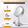 8-inch Makeup Mirror with Lights, Double Sided 1X/10X Magnifying Mirror, 3 Color Lighting Dimmable Vanity Mirror with 360�� Swivel