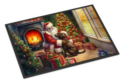 NEW Labrador Retriever and Santa Claus Doormat Front Door Mat Indoor Outdoor Rugs for Entryway, Non Slip Washable Low Pile, 18H X 27W (Default: Default)