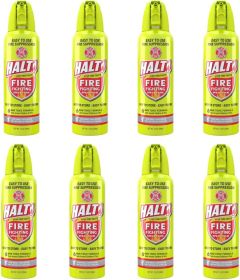 HALT! Handheld Fire Fighting Foam Spray ��� Non-Toxic, Easy to Use, Store, and Find in Emergency ��� Compact & Portable ��� Ideal for Home, Kitchen (size: 8 Pack)