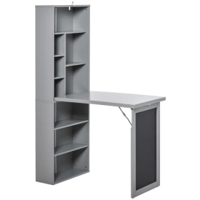 Wall Mount Desk Cabinet-Grey (Color: Grey)
