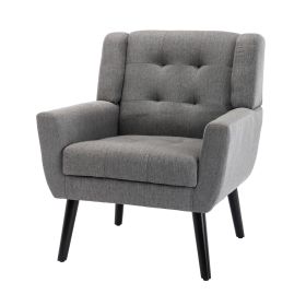 Modern Soft Linen Ergonomic Accent Chair For Living Room, Bedroom, Home (Option: Gray)