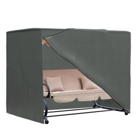 All Weather Garden Patio Swing Chair Cover Waterproof Protector Anti-UV And PVC Coating Fade Resistant Oxford Fabric 6.7ft X 4.1ft X 5.4ft (Color: Green)