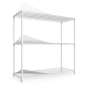 3 Tier Wire Shelving Unit, 1050 LBS NSF Adjustable Metal Garage Storage Shelves (Color: White)