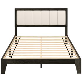 Full Bed Frame With Headboard Full Size Platform Bed Frame With Wooden Slats No Box Spring Needed Charcoal Gray (Option: Gray)