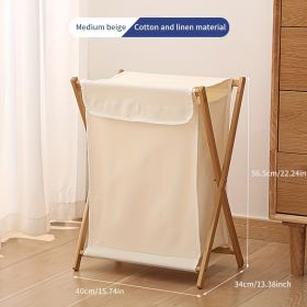 Collapsible Laundry Basket - Large-capacity Dirty Clothes Storage Multi-functional Fabric Basket, Suitable For Bathrooms Or Bedrooms (Option: Clamshell style beige color)