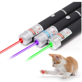 3 Packs 900Mile Laser Pointer Pen Green Blue Red Light Visible Beam Lazer (Color: Black)