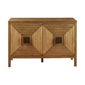 2-Door Accent Cabinet With Adjustable Shelves (Option: Natural)