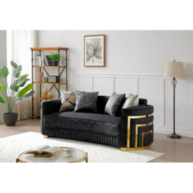 Soledad G00523A-S Sofa , Black (Color: Black)