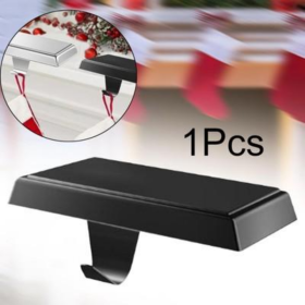 Christmas Stocking Rack Base Fireplace Stocking Hook Heavy Duty Boxed Hook (Color: Black)