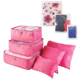 9Pcs Per Set Clothes Storage Bags Water-Resistant Travel Luggage Organizer Clothing Packing Cubes For Blouse Hosiery Stocking Underwear (Option: Hotpink)